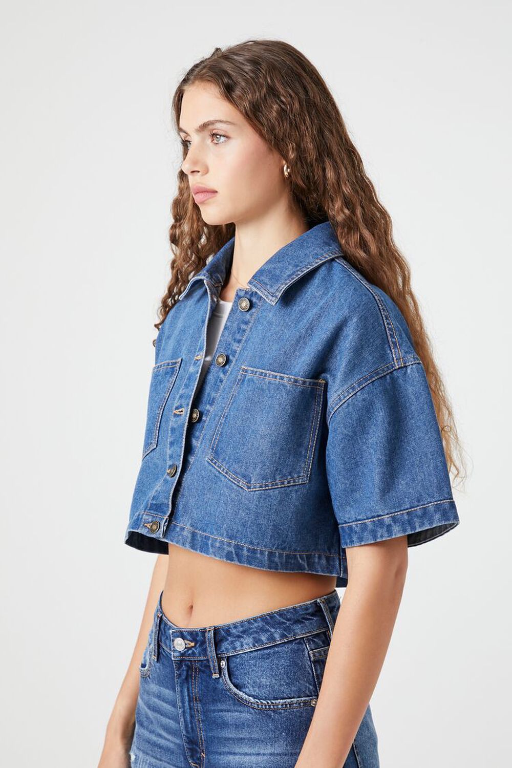 Boxy Cropped Denim Jacket